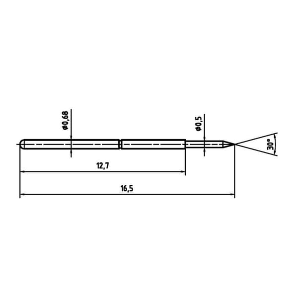 PTR Hartmann 1007-B-0.7N-AU-0.49C Precisionsprovstift