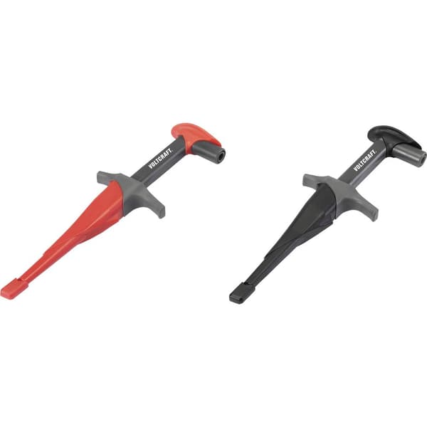VOLTCRAFT MSK-115 Säkerhets-krokodilklämma set Jack 4 mm CAT III 1000 V, CAT IV 600 V Svart, Röd