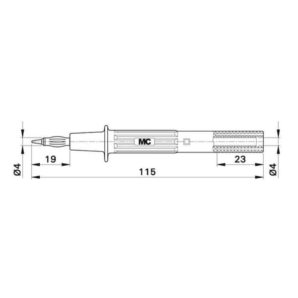 Stäubli PP-115/4 Säkerhetssond CAT II Svart 1 st
