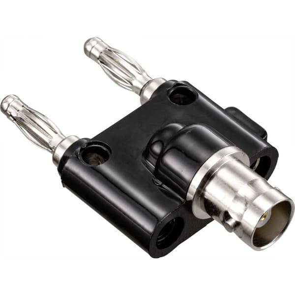 Adapterkontakt BNC-hona - Laminerade stickdon 4 mm rak TRU COMPONENTS Svart