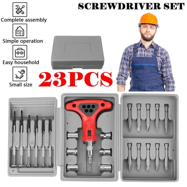 Skruvmejselsats 22 i 1 datorreparationssats Elektronisk verktygssats Mini Precision skruvmejselsats med fodral(23 st)