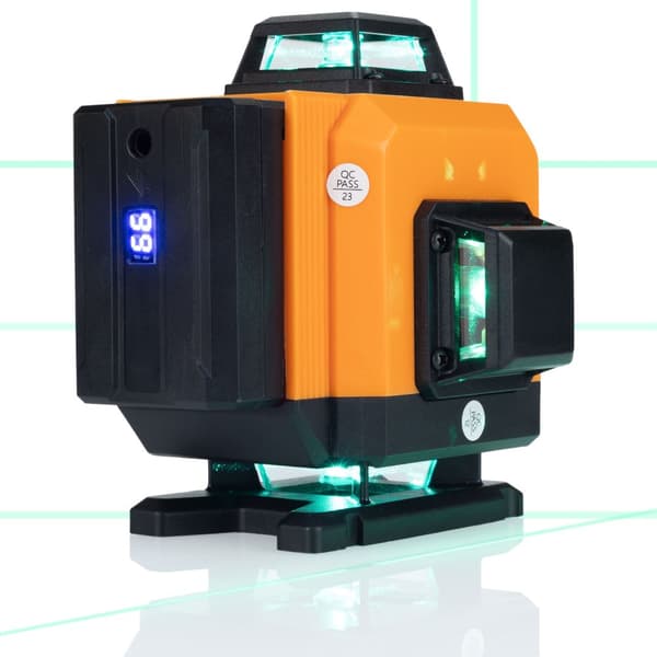 Rosfix Laserniveau Rosfix Orange Tiger 16 linjer ROT16L + Rosfix Grøn urskive til aflæsning af laserniveaumåling + Grønne sikkerhedsbriller