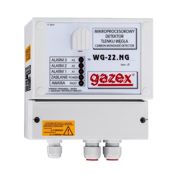 Kuliltedetektor WG-22.NG CO, 20/100ppm (s15), pp-sensor, 230V strømforsyning, til garager