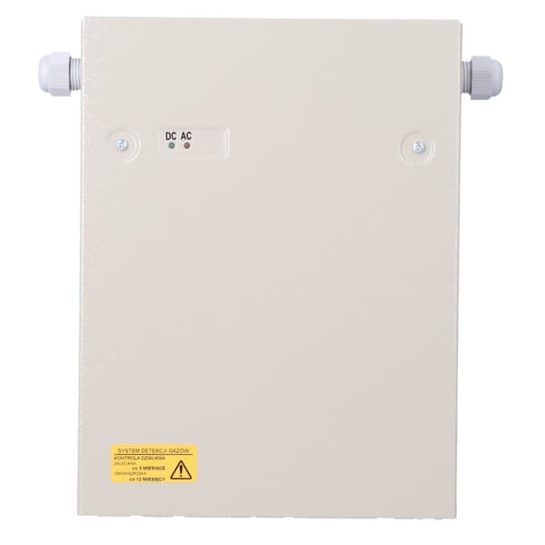 Systemstrømforsyning PS-3X-1 12V, maks. 3A, plads til batteri, kan udstyres med et ekstra modul (PS3-MR) der overvåger spændingsstatus