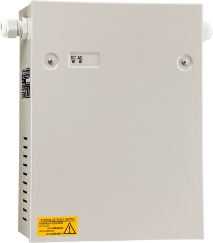 Systemstrømforsyning PS-3X-1 12V, maks. 3A, plads til batteri, kan udstyres med et ekstra modul (PS3-MR) der overvåger spændingsstatus