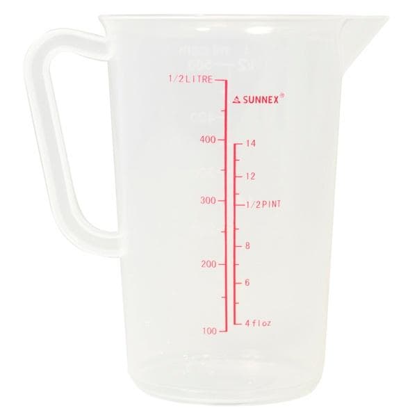 Sunnex Polypropylene Measuring Jug Clear 0.5L