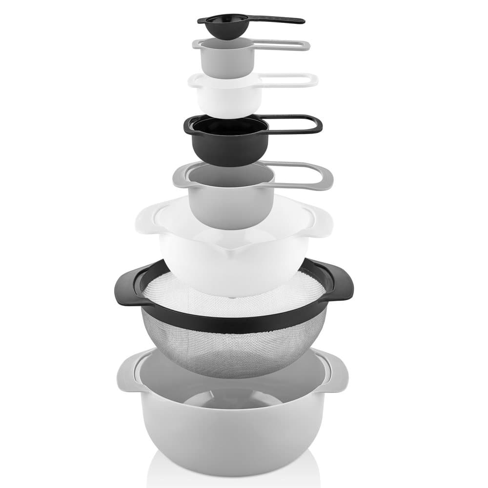 Herzberg 8 i 1 skål & mätkoppar set