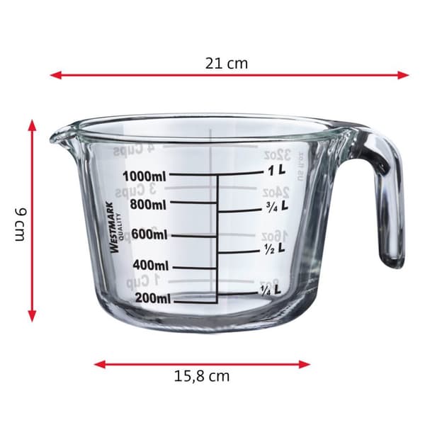 Mätkanna i glas 1L