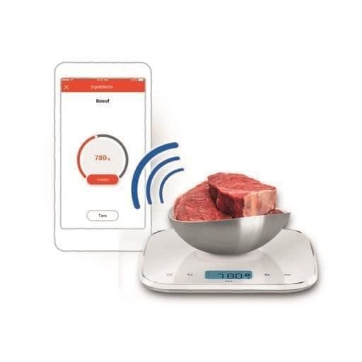 MOULINEX XF38E110 Tillbehörsvåg ansluten via bluetooth för Companion matberedare, väger från 1g till 10 kg, Anpassningsbar tara