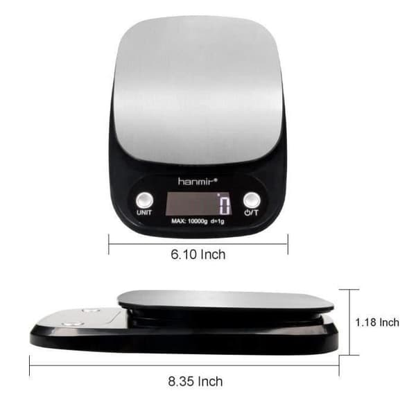 Elektronisk köksvåg Digitalvåg 10 kg/1g LCD-precision i rostfritt stål för tårta/kex/proffs