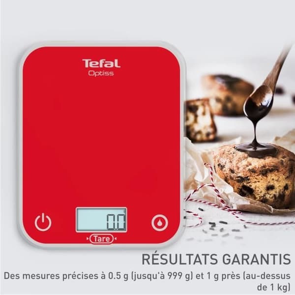 TEFAL Elektronisk köksvåg Bakgrundsbelyst display Kapacitet 5kg Raspberry BC50U3V0