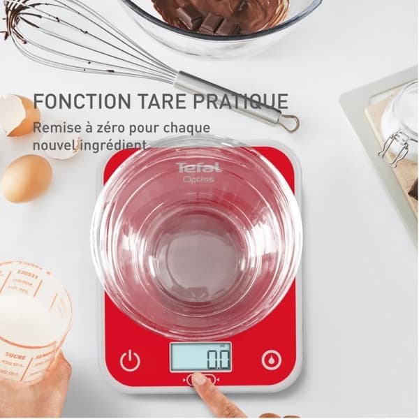 TEFAL Elektronisk köksvåg Bakgrundsbelyst display Kapacitet 5kg Raspberry BC50U3V0