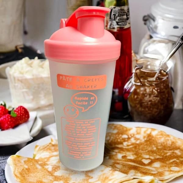 Dosering Skakare för Crêpes - MÄRKE - 600 ml - Ergonomisk - Anti-Klumpar - Hermetiskt Lock