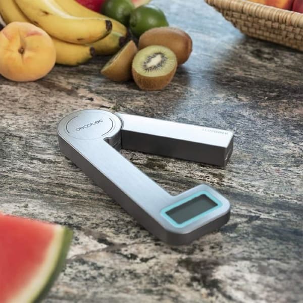 Cecotec Cook Control 10100 EcoPower Kompakt köksvåg. Vikbar, batterifri, noggrannhet från 1 g, LCD-display, funktion