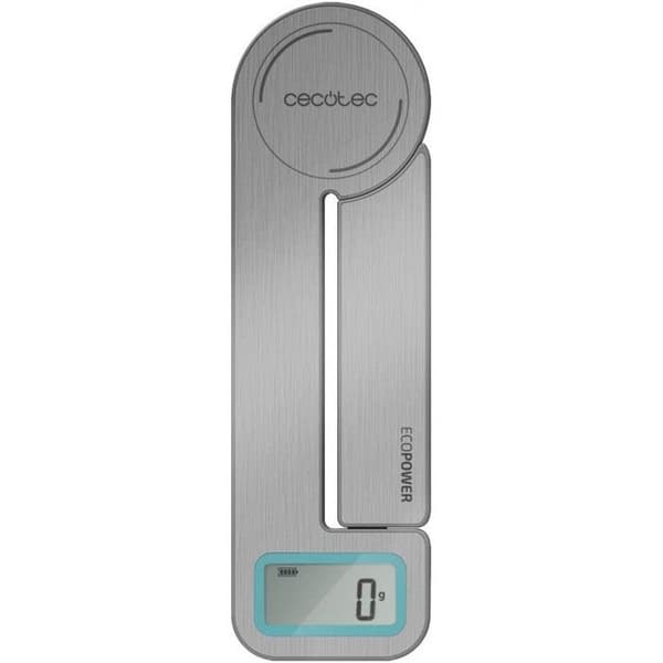 Cecotec Cook Control 10100 EcoPower Kompakt köksvåg. Vikbar, batterifri, noggrannhet från 1 g, LCD-display, funktion