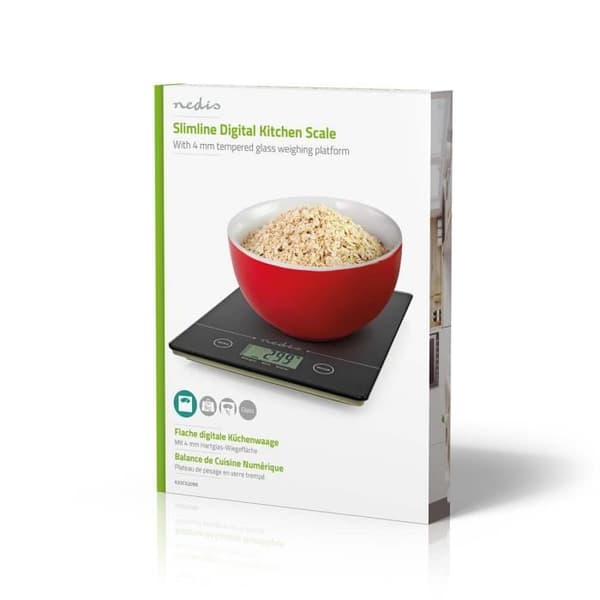Nedis digital köksvåg - KASC620BK - Svart - 5 kg - Tarafunktion - 1 g gradering