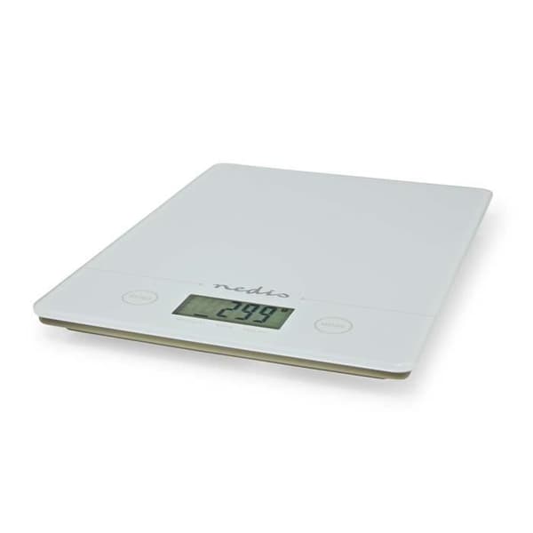 Nedis digital köksvåg - KASC620WT - Vit - 5 kg - Tarafunktion - 1 g gradering