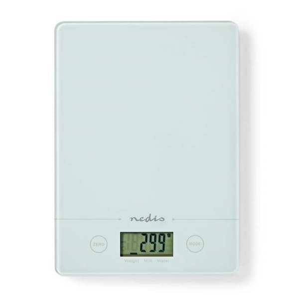 Nedis digital köksvåg - KASC620WT - Vit - 5 kg - Tarafunktion - 1 g gradering