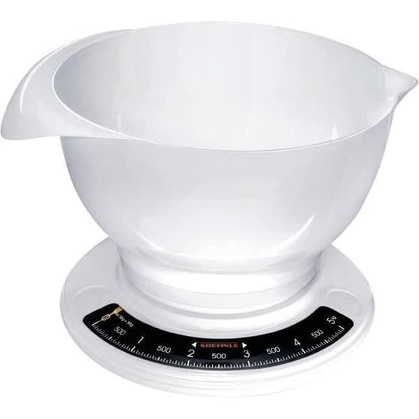 SOEHNLE mekanisk köksvåg - Vit - 5kg - 50g