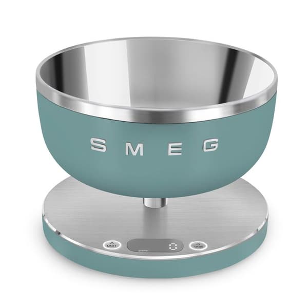 Köksvåg - Smeg - Smaragdgrön - Gradskala 1g - Kapacitet 5kg - Nollställningsfunktion