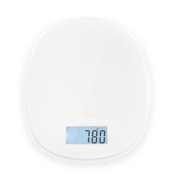 Elektronisk köksvåg - SENCOR SKS30WH - Tare-funktion - Bakgrundsbelyst LCD-display - 5 kg - Vit