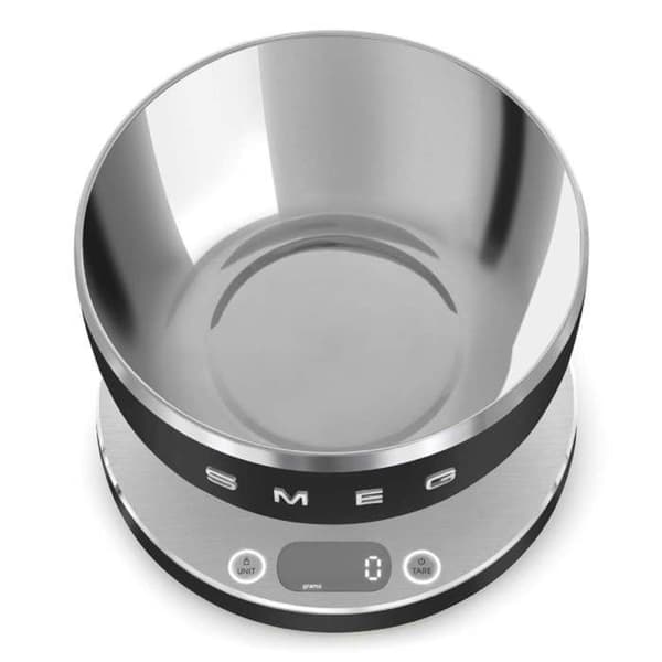 Köksvåg - Smeg - Svart - Avläsning 1g - Kapacitet 5kg - Tara-funktion