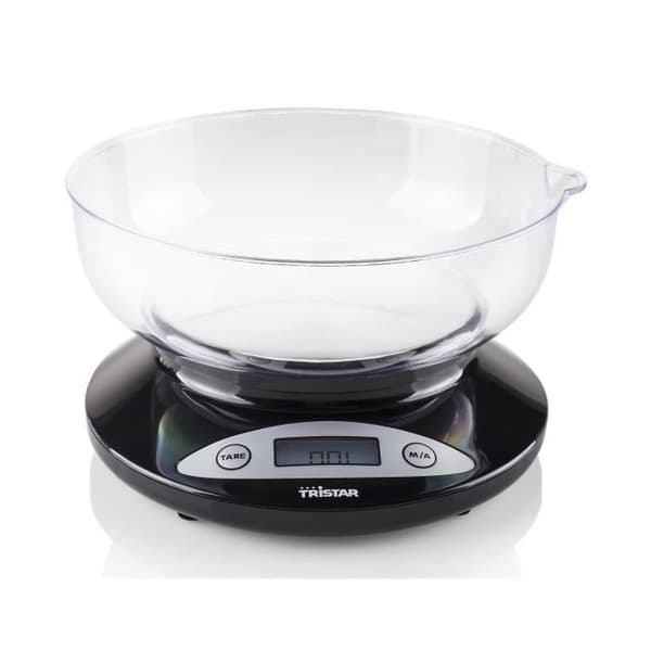 Tristar elektronisk köksvåg - 2 kg - 1 g gradering - Måttskål ingår