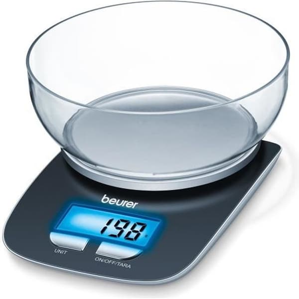 Beurer KS25 elektronisk köksvåg 3 kg svart - 1 g gradering - Tarafunktion - 5 års garanti
