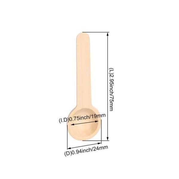 Träskedar - BQLZR - 50 stycken - Träfärg - Mått 7.5x2.4x1.3 cm - Ekologisk