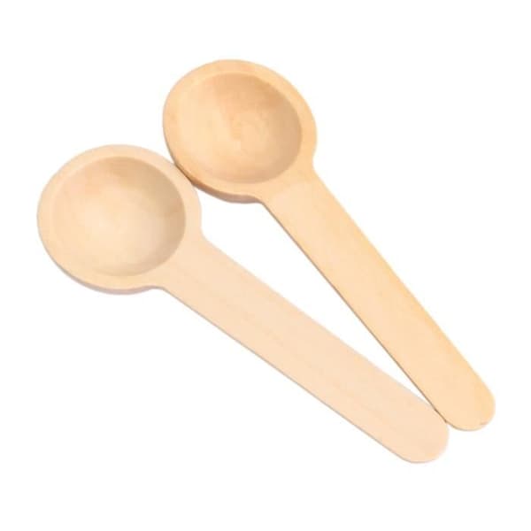 Träskedar - BQLZR - 50 stycken - Träfärg - Mått 7.5x2.4x1.3 cm - Ekologisk