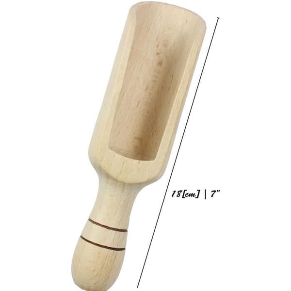 efo stor träsked - rustik badsaltsked - träsalt- och kryddskopa - storlek 18cm