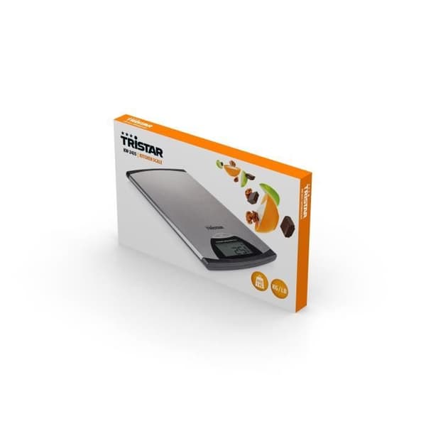 Tristar elektronisk köksvåg - 5 kg - hög precision - mätskål ingår - grå