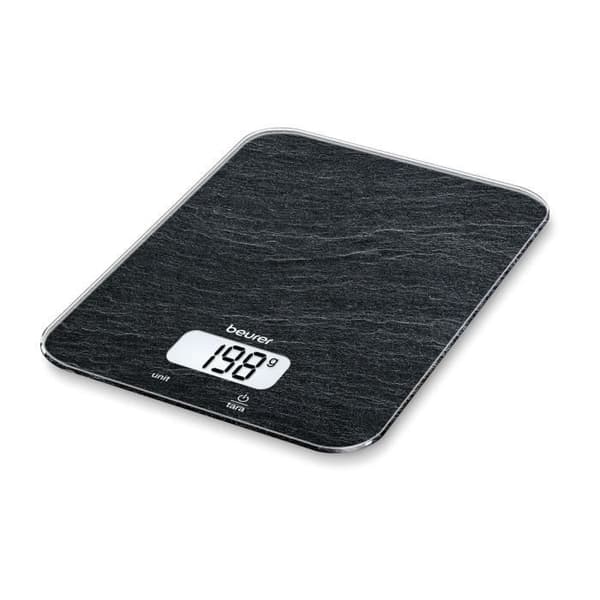 BEURER KS 19 Köksvåg i skiffer - Vit - LCD-skärm - Touchkontroller - Kapacitet 5 kg - Gradering 1 g