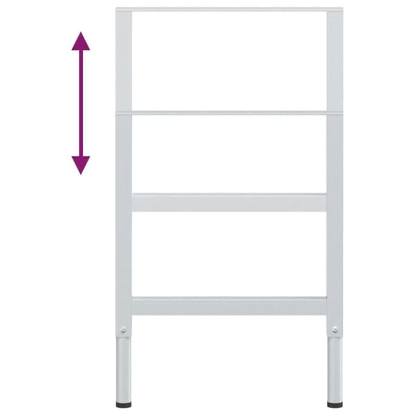 vidaXL stel til arbejdsbænk 2 stk. 55x(69-95,5) cm metal grå