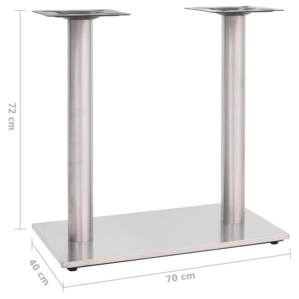 vidaXL bordben til bistrobord 70x40x72 cm sølvfarvet