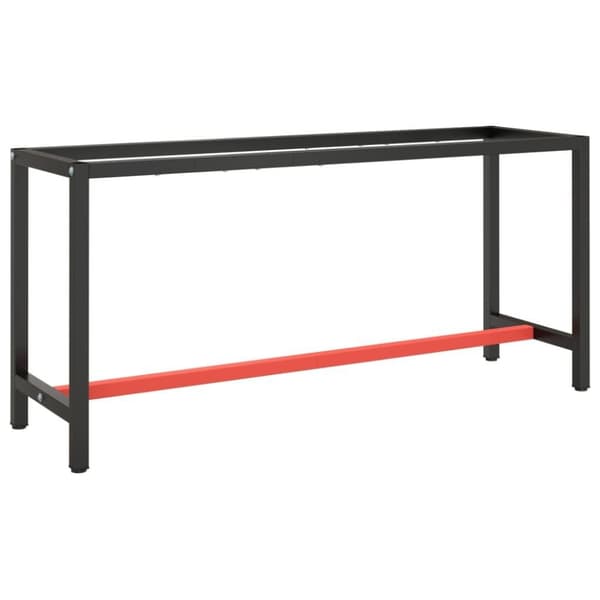 vidaXL stel til arbejdsbænk 170x50x79 cm metal mat sort og mat rød