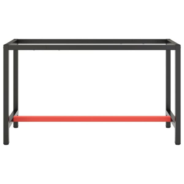vidaXL stel til arbejdsbænk 140x50x79 cm metal mat sort og mat rød