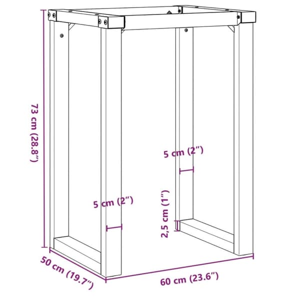 vidaXL bordben til spisebord 60x50x73 cm O-stel støbejern