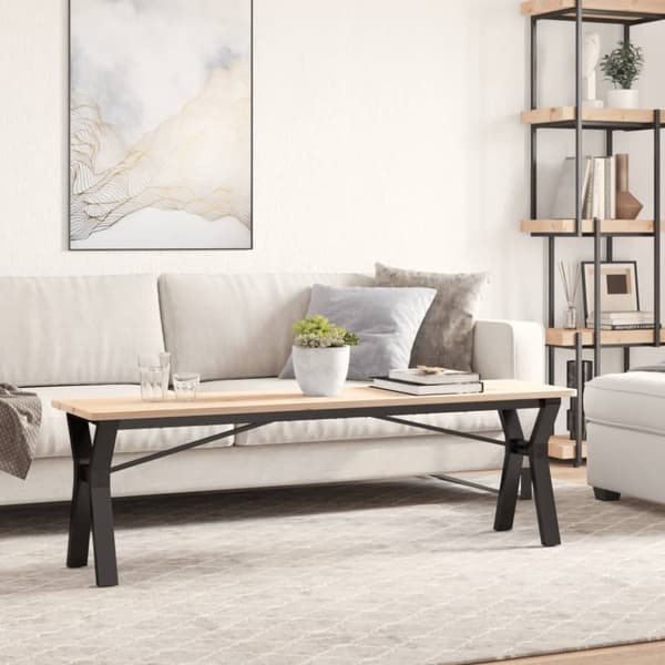 vidaXL Bordsben för soffbord Y-ram 140x30x43 cm gjutjärn