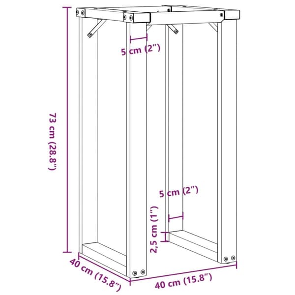 vidaXL Bordsben för matbord O-ram 40x40x73 cm gjutjärn