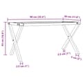 Miniatyrbilde 9 av 9: vidaXL Ben for salongbord X-ramme 90x30x43 cm stål