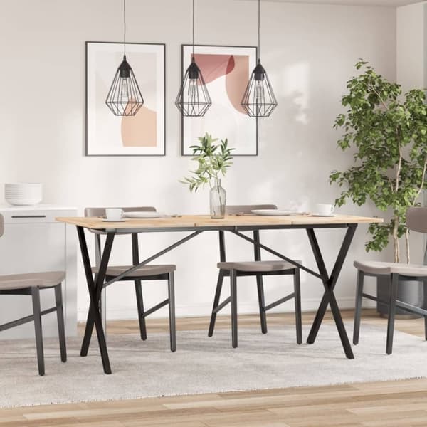 vidaXL Bordsben för matbord X-ram 140x60x73 cm gjutjärn