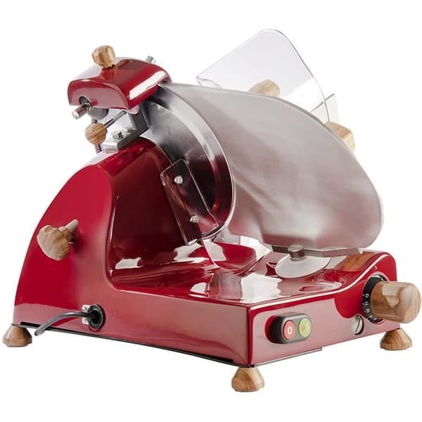 Curvy Line C220 slicer - 22 cm blad - Ulivo träkit - Röd - FAC Fabbrica Slicers Cavaria
