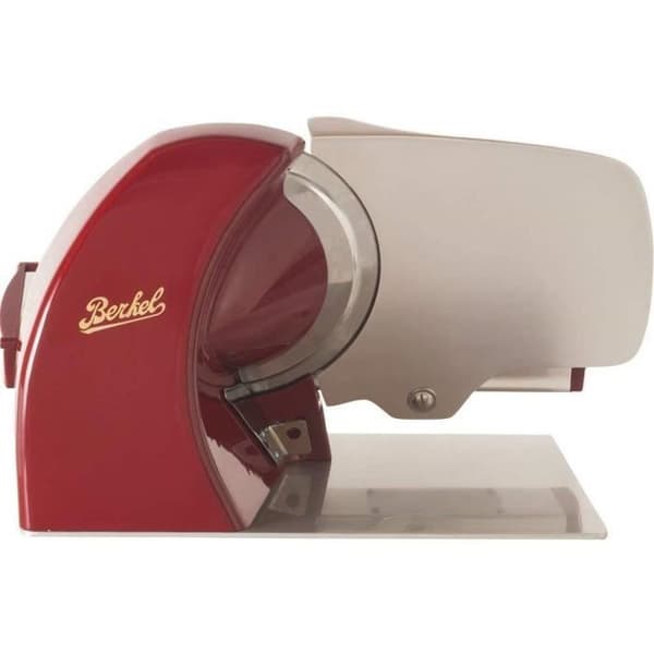 Berkel - Home Line 250 Röd + Lock för skärmaskin Röd storlek M + bladextraktor + rostfri skärbräda, trä
