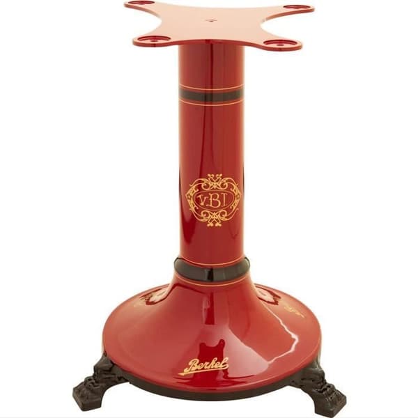 Berkel - Ratt B114 - Röd Berkel med gulddekor - Blommig ratt + rött skärlock + skinktång + piedestal