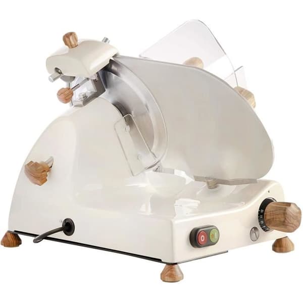 Curvy Line C220 slicer - FAC Fabbrica Slicers Cavaria - 22 cm lossat pennblad + Ulivo träkit - Cream