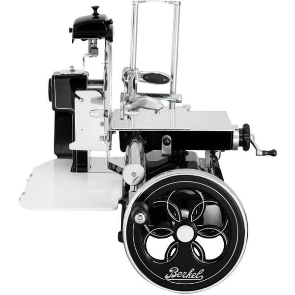 Berkel - Ratt B3 - Svart med silverdekorationer - Blommig ratt + rött skärlock + skinkklämma + piedestal