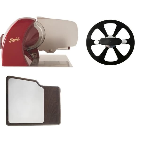 Berkel - Home Line 250 Röd + Bladextraktor + Rostfri skärbräda, trä
