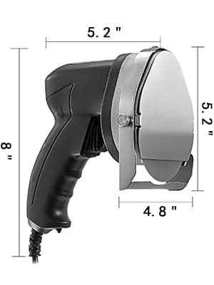 60kg/dygn 0-8mm justerbar tjocklek elektrisk kebabskärare med reservblad, genomtänkta detaljer, flexibel anpassning
