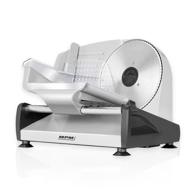 Semi-professionell köttskärare i rostfritt stål, skärskiva 19 cm MPM MKR-04M 150W Silver 00699